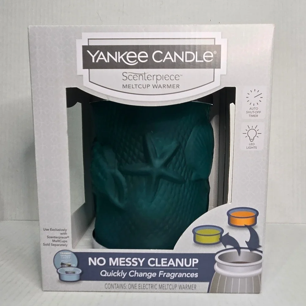 Yankee Candle Scenterpiece MeltCup Warmer Teal Nautical Starfish LED NEW